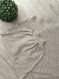 Pull over size manches ballon colorie beige. 