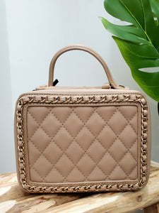 Sac matelassé chaine beige