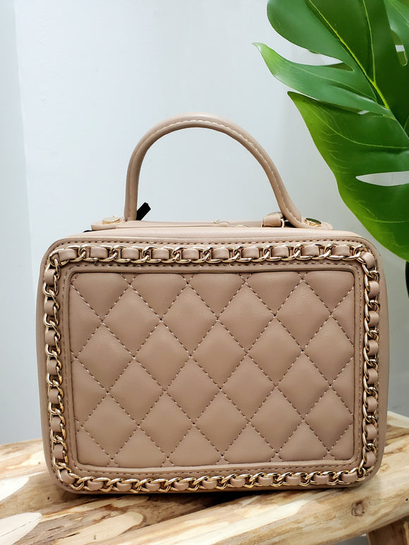 Sac matelassé chaine beige