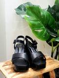Sandales compensées noir