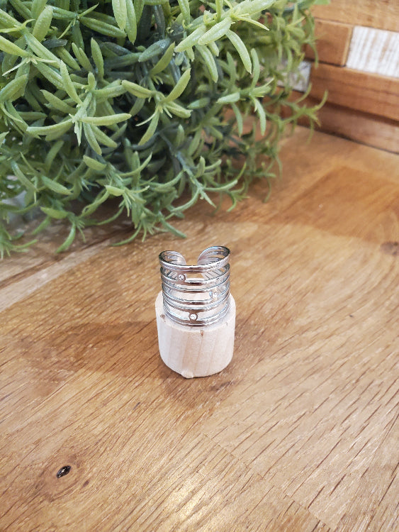 Photo bague cage , colorie argent.