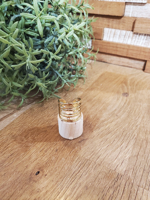 Photo bague cage , colorie or.