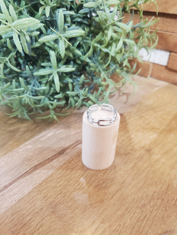 Bague gourmette colorie Argent