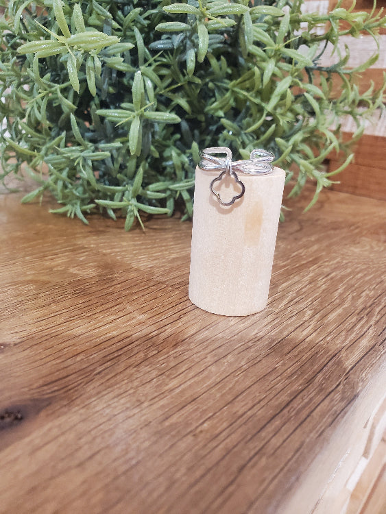 Bague trefle colorie et argent