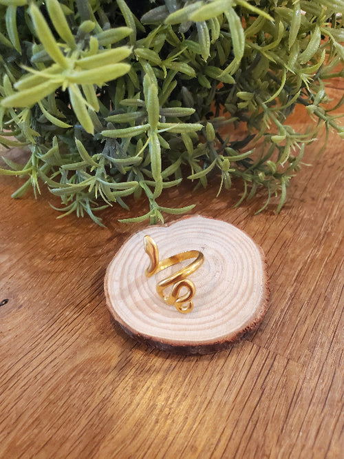 Bague serpent colorie or