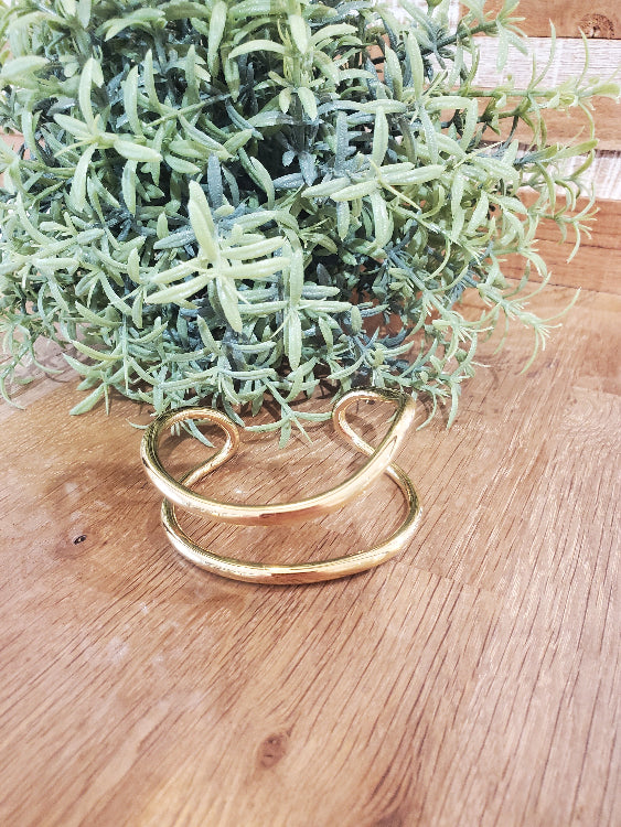 Bracelet manchette vague , colorie or 