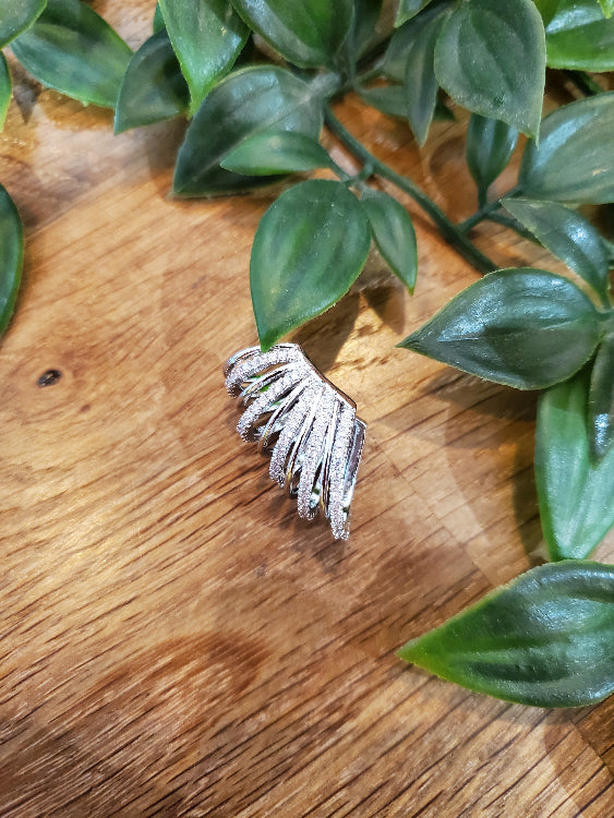 bague d'oreille composé de 10 anneaux alternants anneaux strassé et anneaux lisses. colorie argent. 
