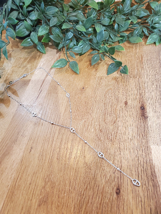 Collier pendant grain de café. Colorie Argent.