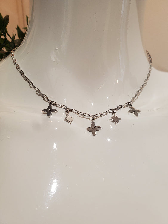 Collier nuit étoilé colorie argent. 