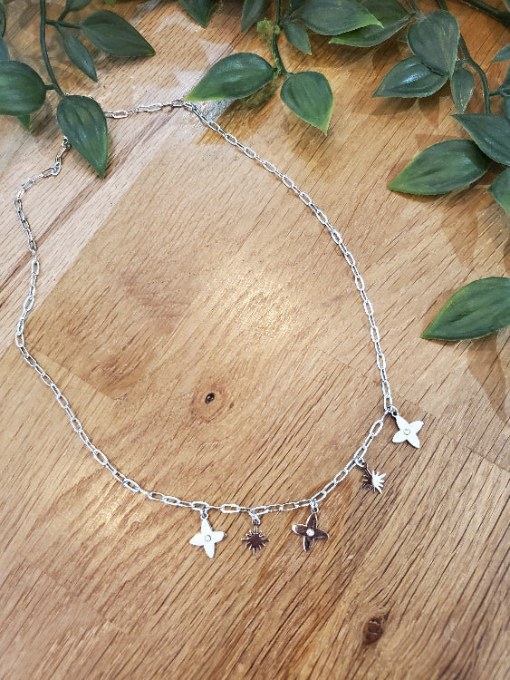 Collier nuit étoilé colorie argent. 