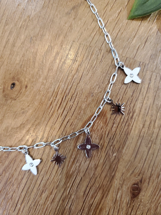 Collier nuit étoilé colorie argent. 