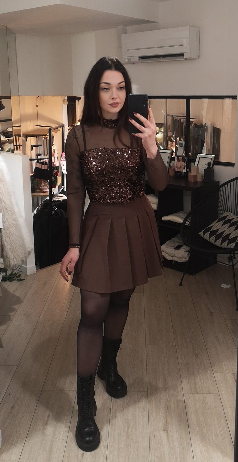 Top voile et paillettes