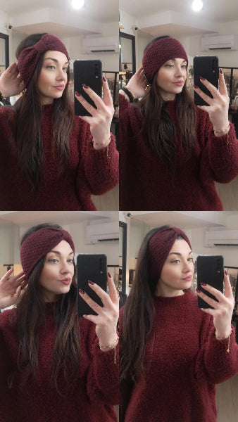 bandeaux- bonnet-hivers- froid- cache oreille- nœud- maille- mc2- enghien- boutique- femme- mode- fashion- store