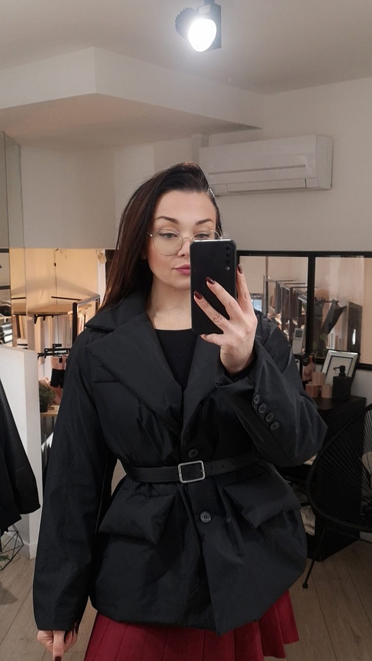 Doudoune ceinturé - Mc2- Enghien les bains- Vêtements femmes- noir