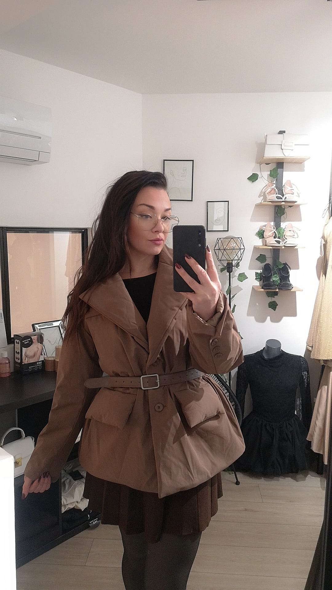 Doudoune ceinturé - Mc2- Enghien les bains- Vêtements femmes- marron