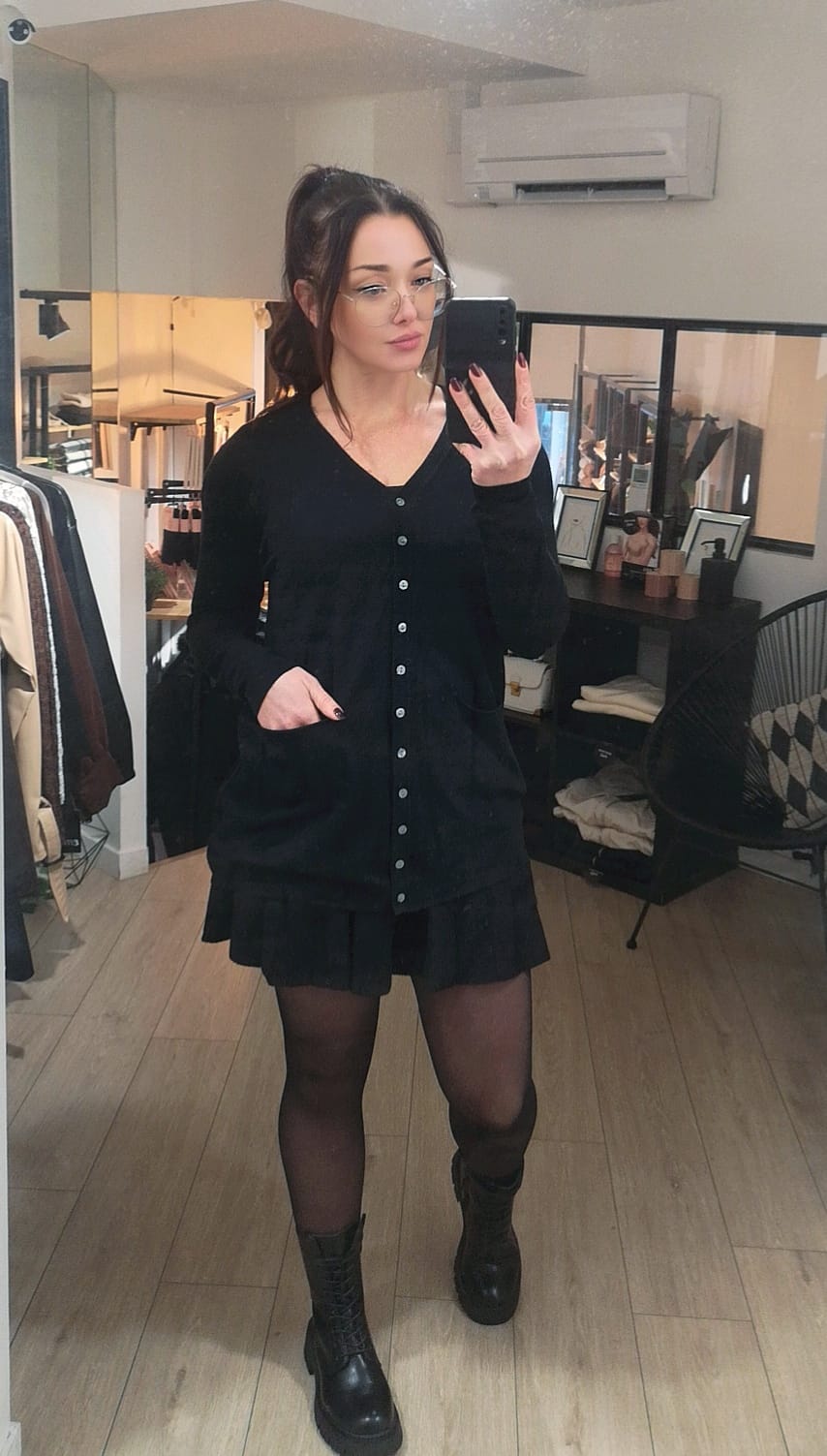 gilet- noir- cardigan-mode-fashion-mc2- enghien les bains- look-otd-