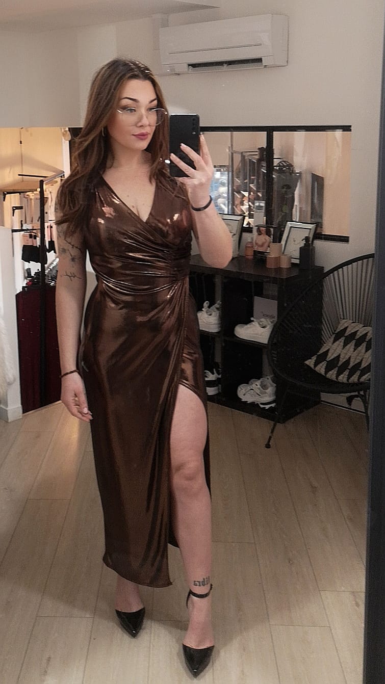 Robe longue croisé miroir