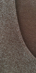 Robe pull lurex. Col V  longueur mi-cuisse . Photo colorie marron