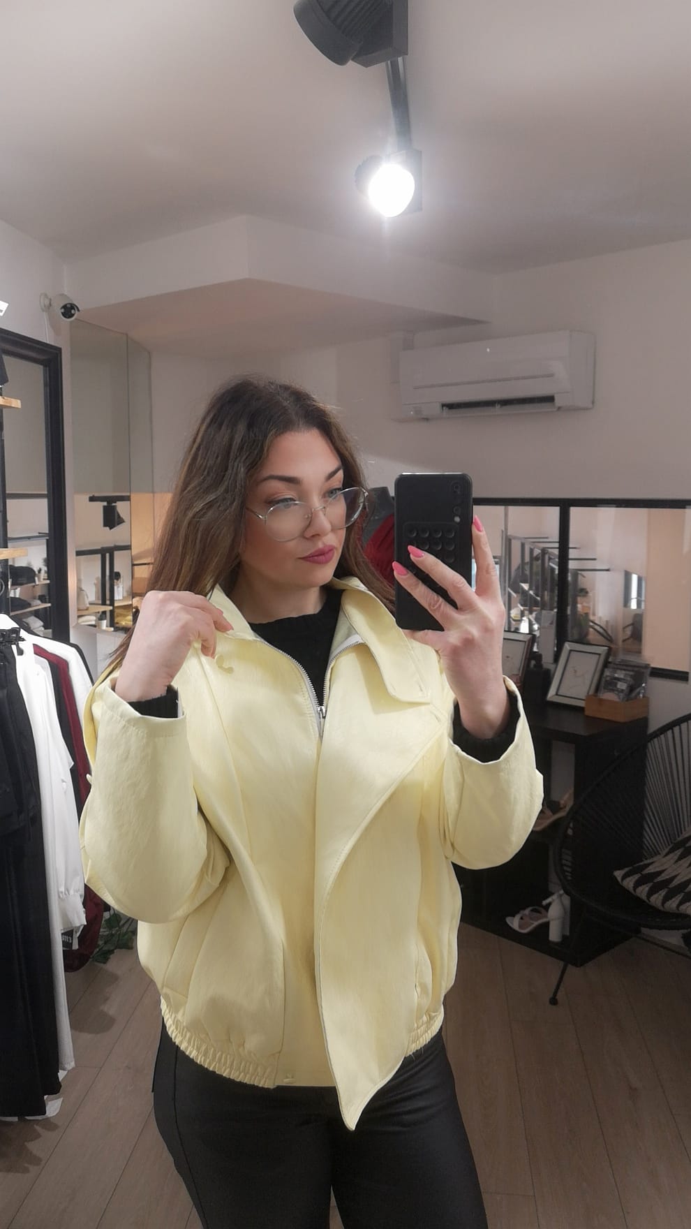 Blouson effet cuir col montant