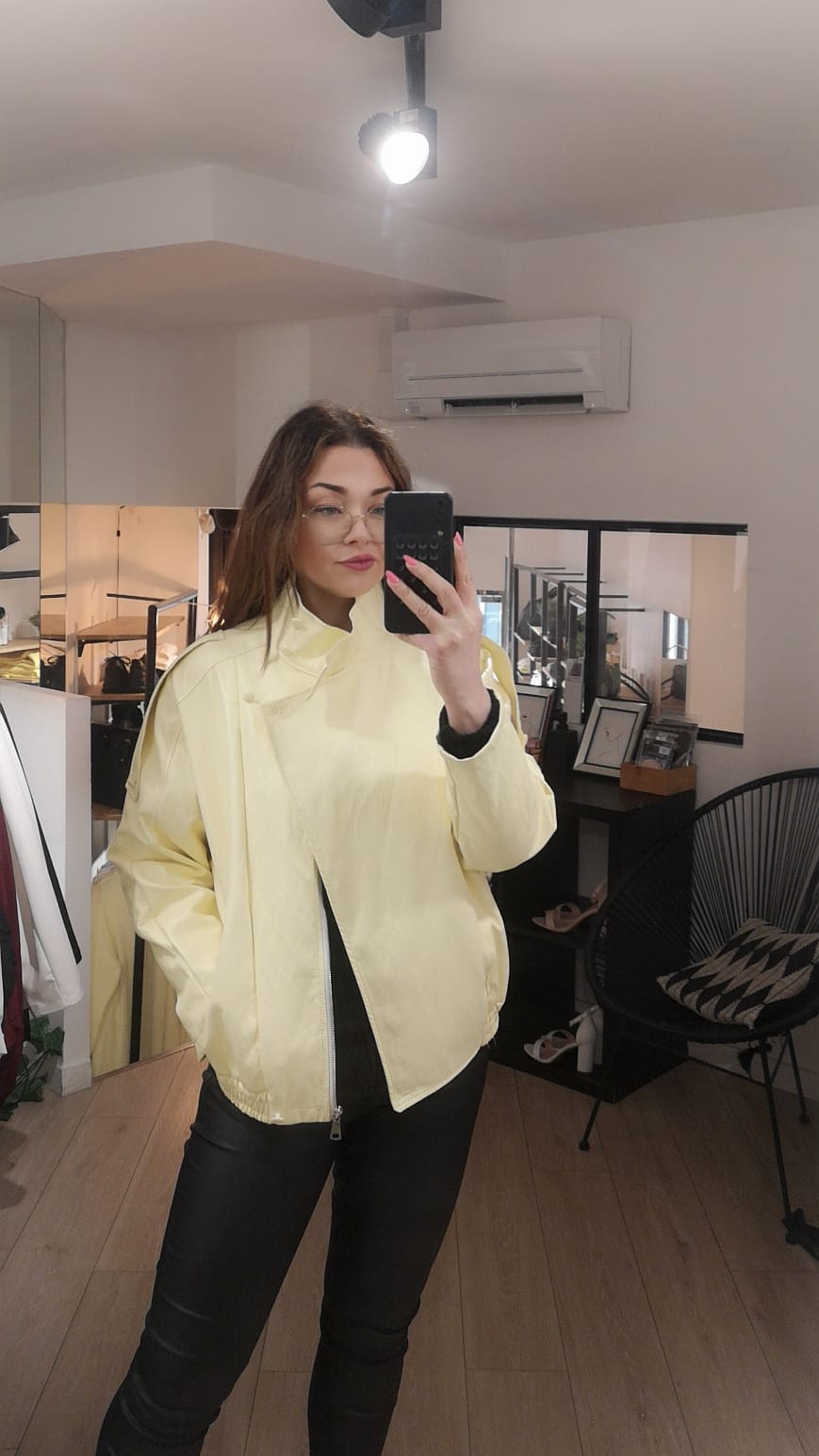 Blouson effet cuir col montant