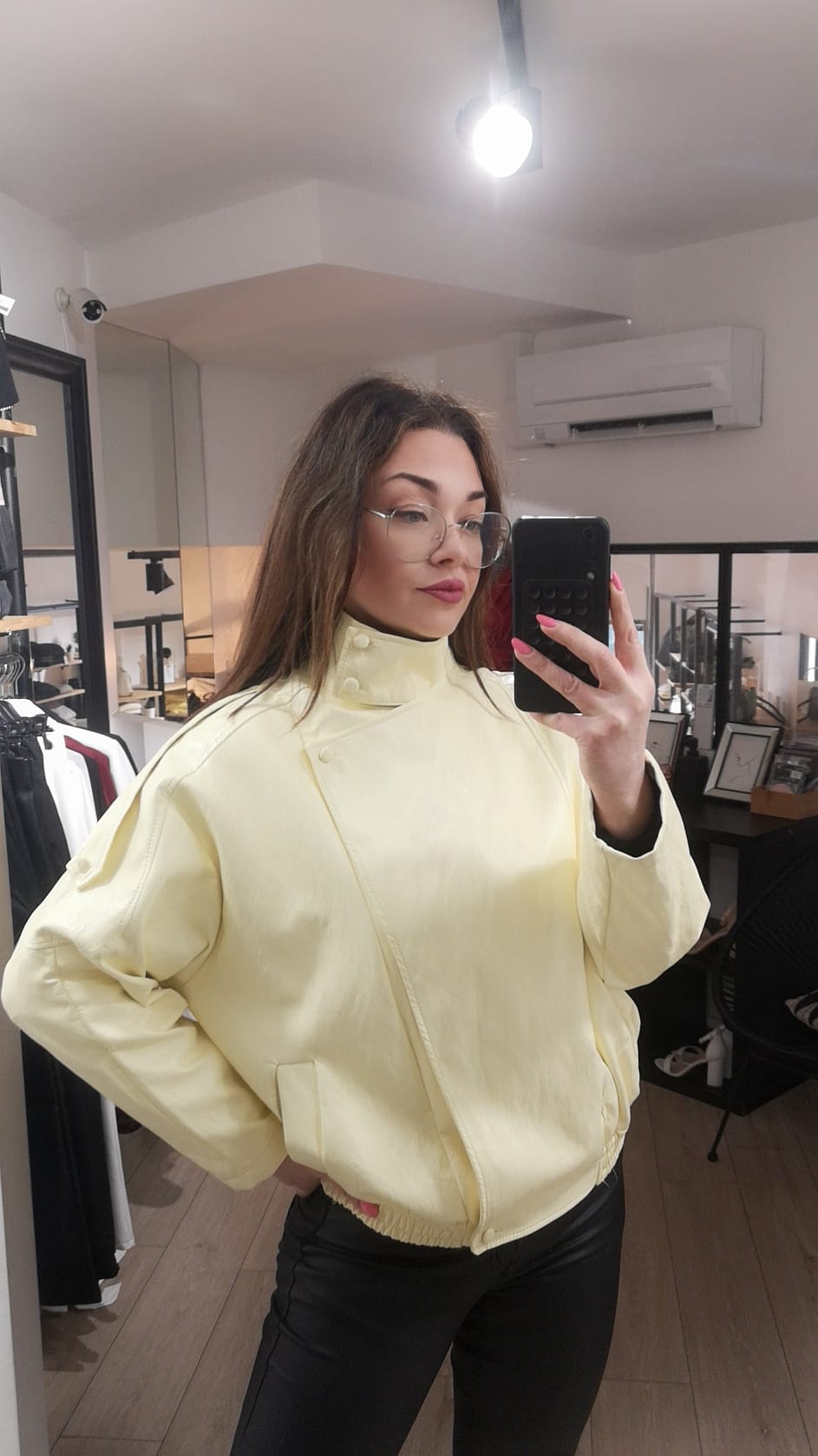 Blouson effet cuir col montant