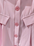 ensemble veste et robe bustier . photo détail colorie rose.