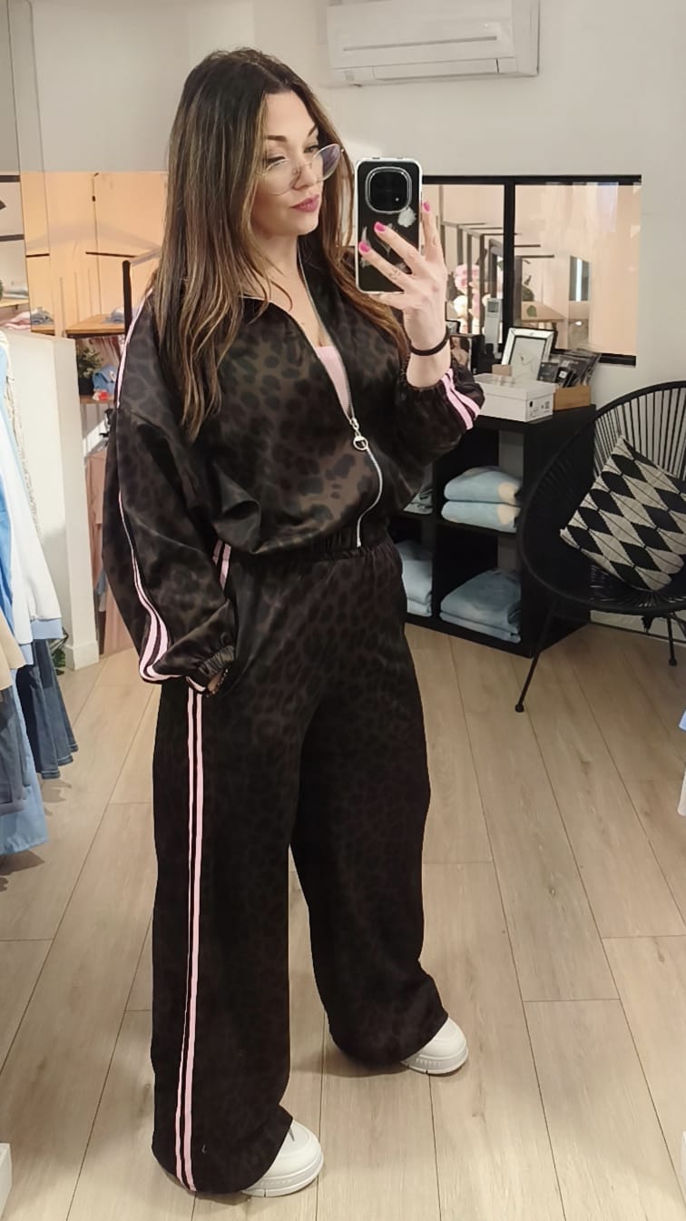 Veste leopard bande couleur