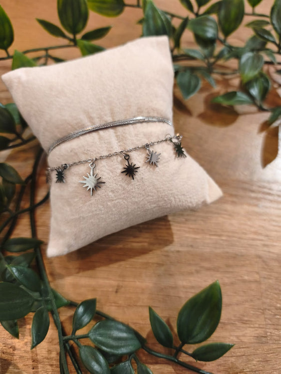 Bracelet flocon argent