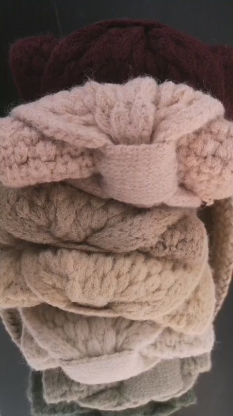 bandeaux- bonnet-hivers- froid- cache oreille- nœud- maille- mc2- enghien- boutique- femme- mode- fashion- store