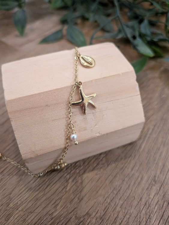 bracelet charm's marins. colorie or
