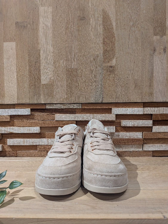 Basket en nubuck fourré colorie beige 