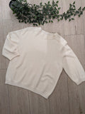 pull fin manches courte col rond. colorie crème