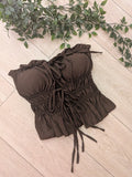 Bustier lacé photo a plat colorie Marron