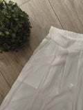 Pantalon fluide . photo détail. colorie blanc