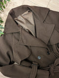 Manteau trench court colorie marron