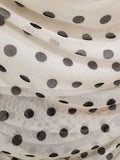 Bustier en tissus blanc a pois noir. Photo porté.