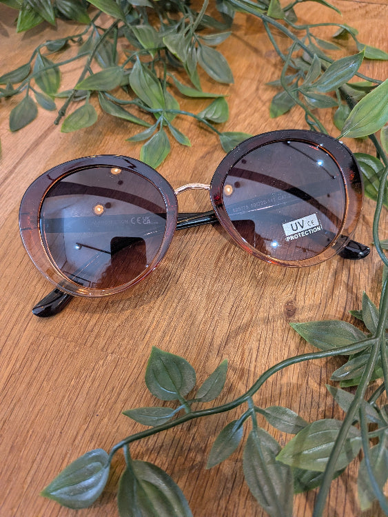 Lunettes de soleil ovales en acétate . colorie marron