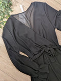Robe courte voile noir