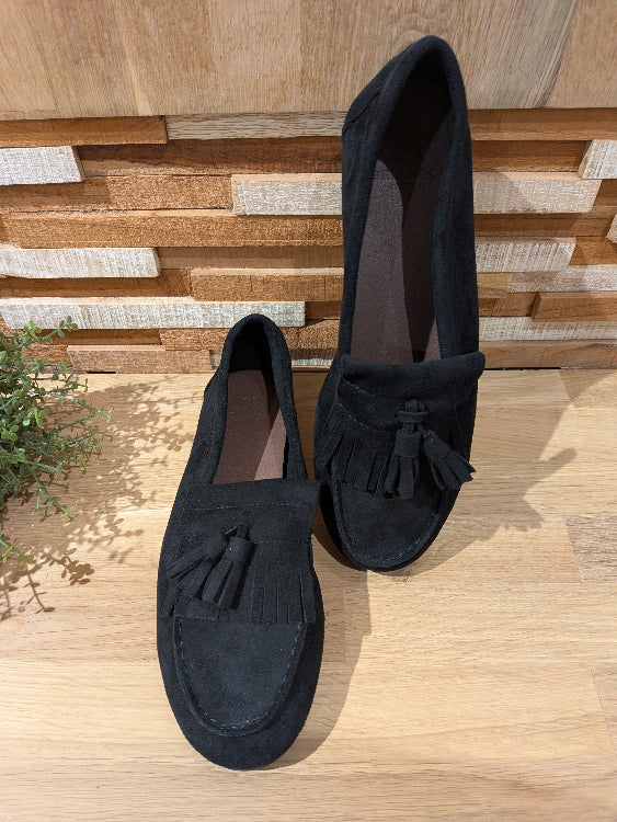 Mocassin en nubuck colories noir