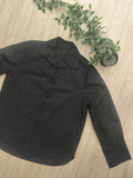 Chemise droite inspiration Qipao colorie Noir