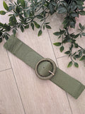 ceinture boucle cordon colorie kaki