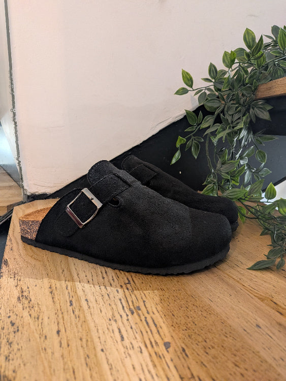 Sabot en nubuck noir