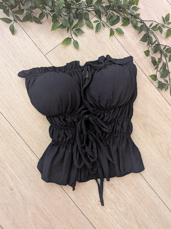 Bustier lacé photo a plat colorie marine. 