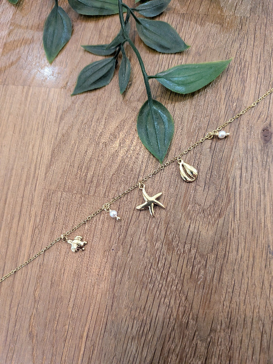bracelet charm's marins. colorie or