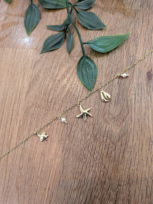 bracelet charm's marins. colorie or