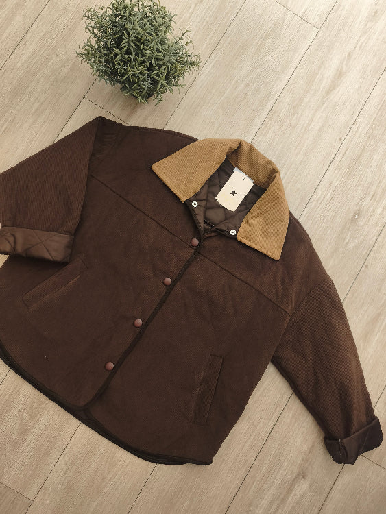 Veste en velours bicolor. 