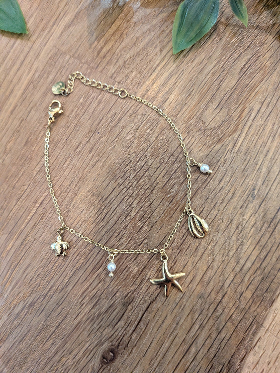bracelet charm's marins. colorie or