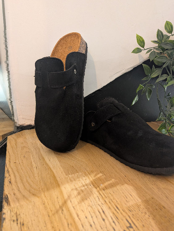 Sabot en nubuck noir