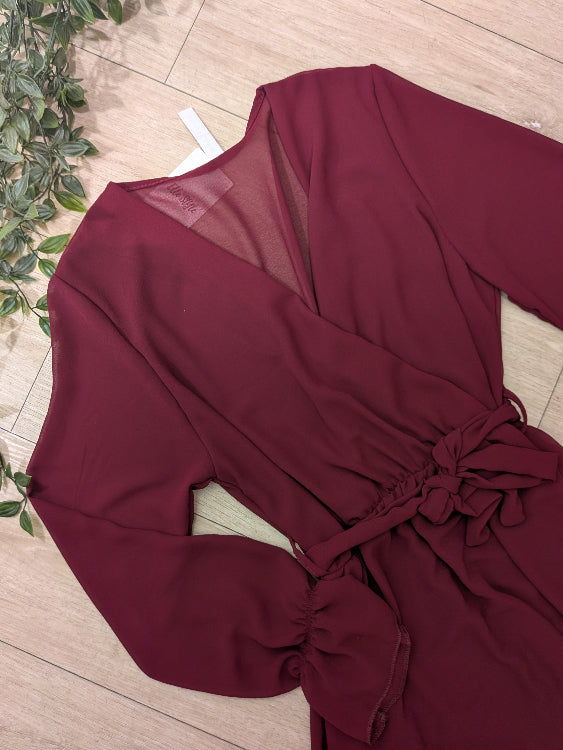 Robe courte voile bordeaux 