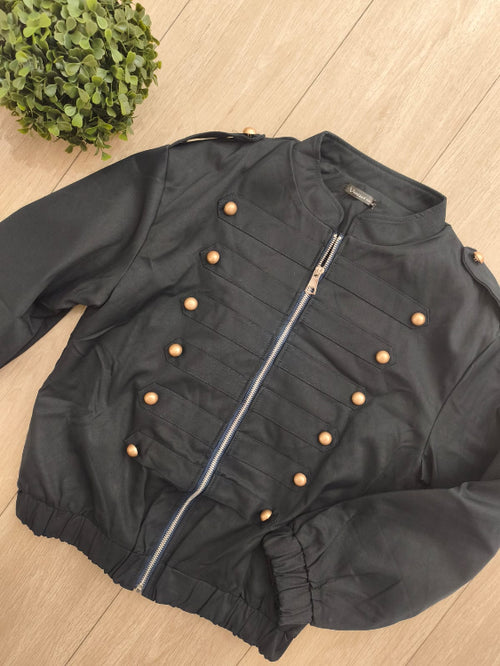 Blouson officier, colorie marine . photo a plat